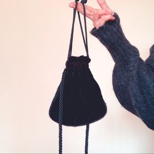Mini Black Velvet Bag